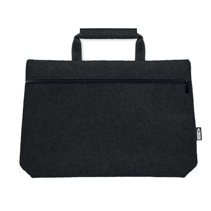 Black - Side - MidOcean Tapla RPET Felt Laptop Bag