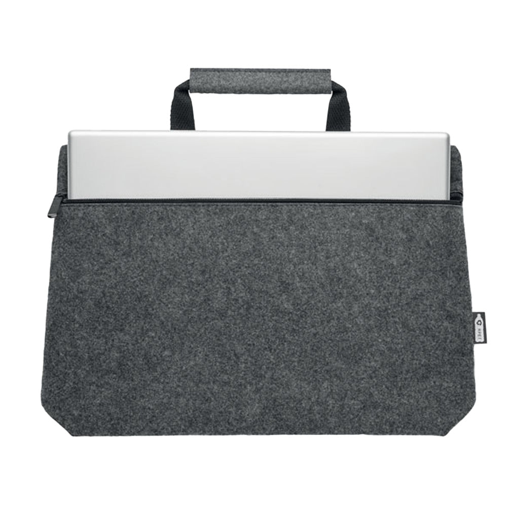 Stone Grey - Back - MidOcean Tapla RPET Felt Laptop Bag