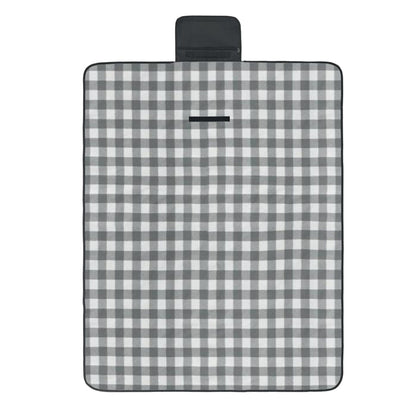 Black - Side - MidOcean Caly Fleece Gingham Check Picnic Blanket