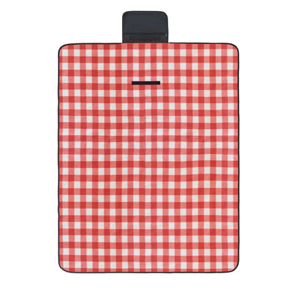 Red - Side - MidOcean Caly Fleece Gingham Check Picnic Blanket