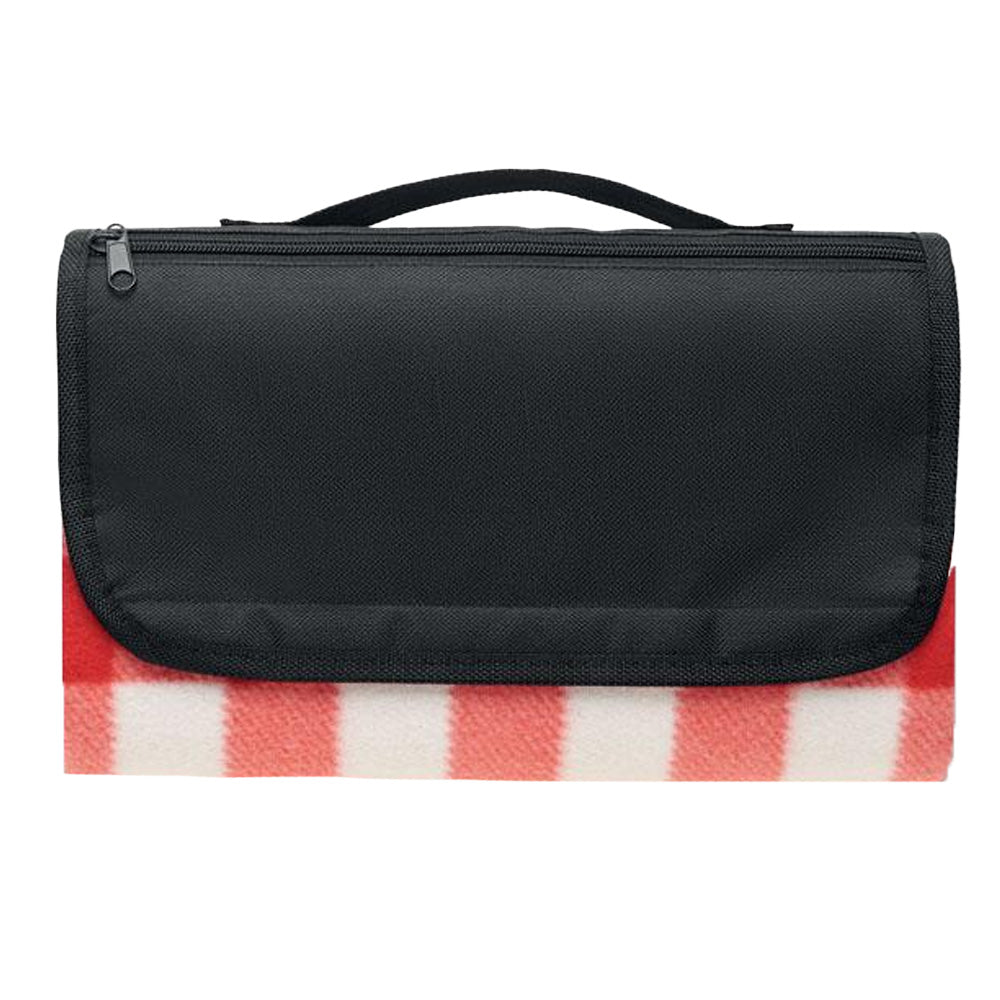 Red - Front - MidOcean Caly Fleece Gingham Check Picnic Blanket