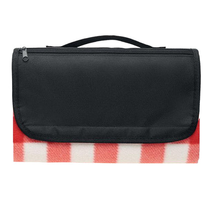 Red - Front - MidOcean Caly Fleece Gingham Check Picnic Blanket