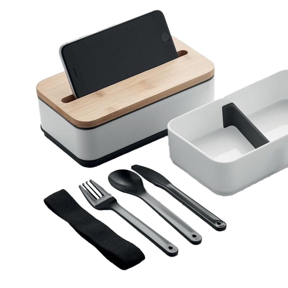 White - Side - MidOcean Wint Polypropylene Lunch Box