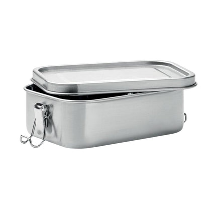 Matt Silver - Back - MidOcean Chan Stainless Steel Lunch Box