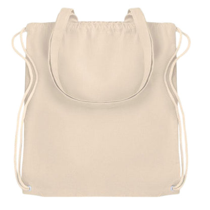 Beige - Back - MidOcean Moira Canvas Drawstring Bag
