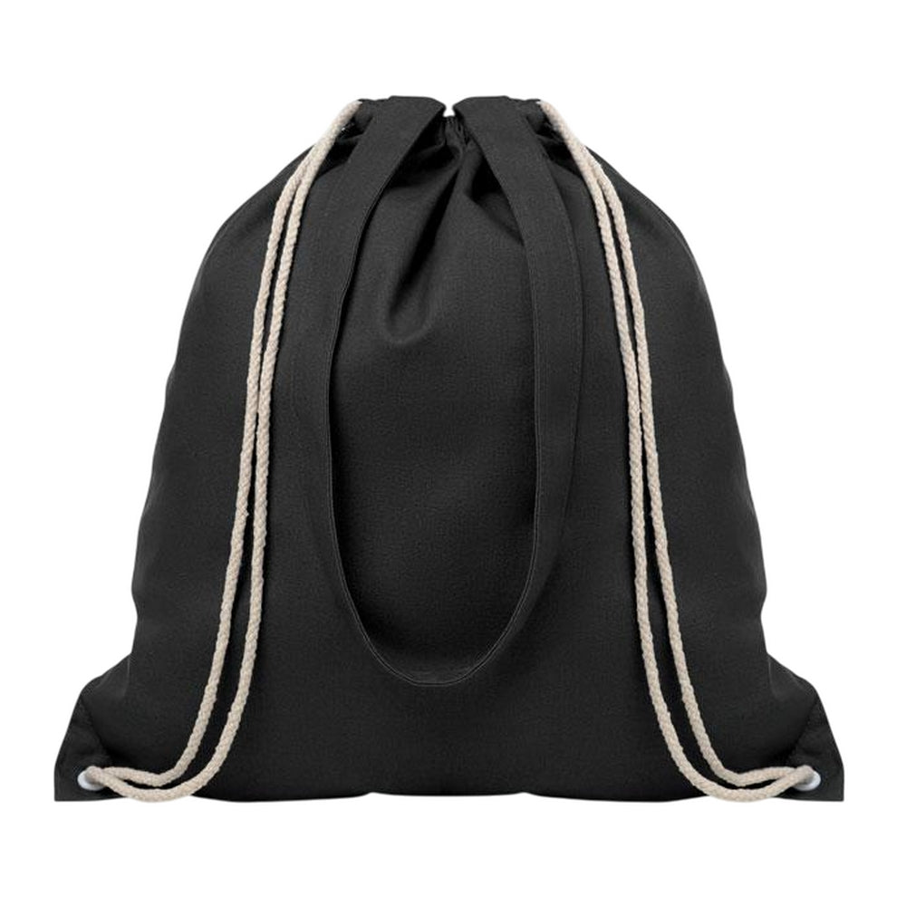 Black - Front - MidOcean Moira Canvas Drawstring Bag