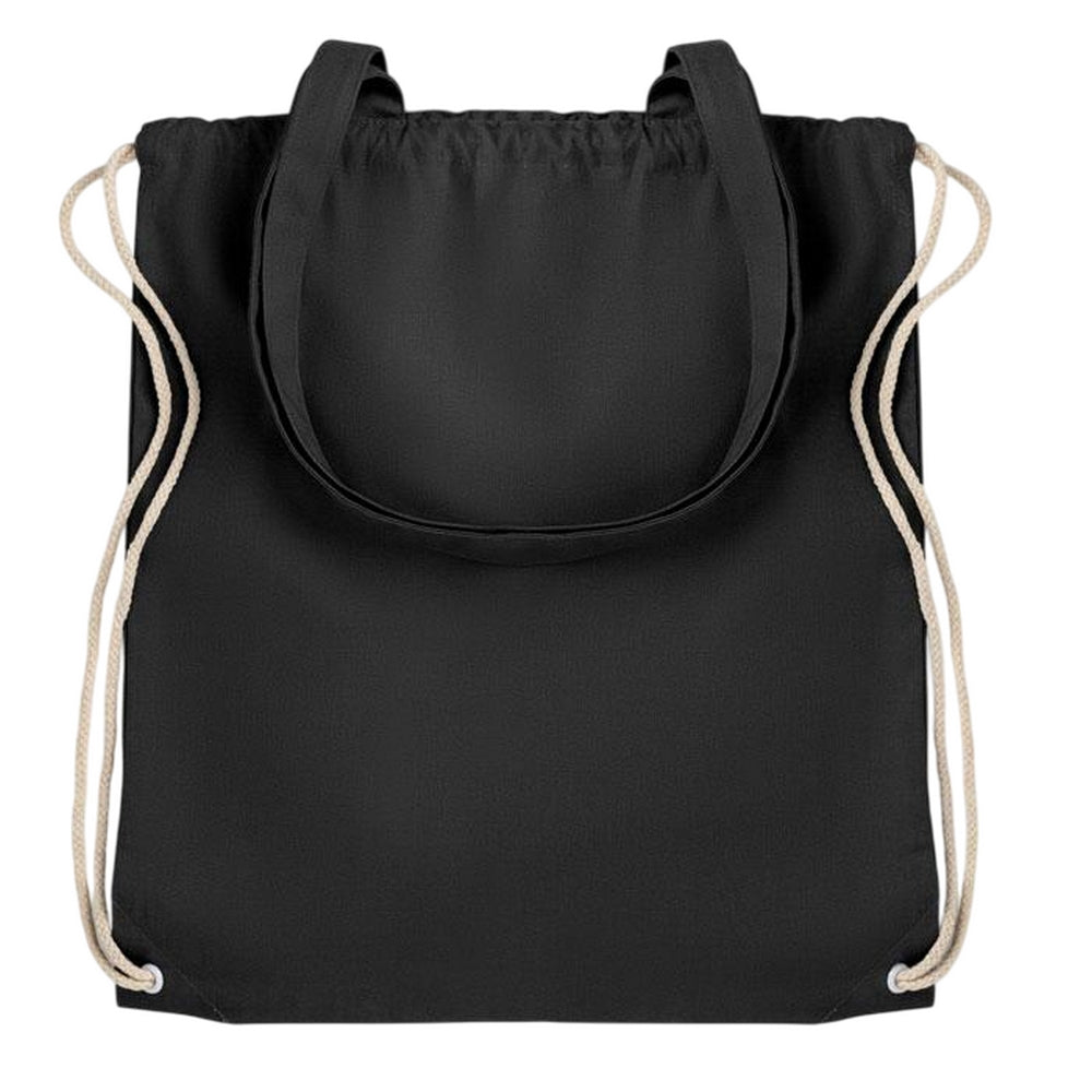Black - Back - MidOcean Moira Canvas Drawstring Bag