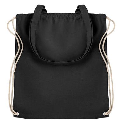Black - Back - MidOcean Moira Canvas Drawstring Bag