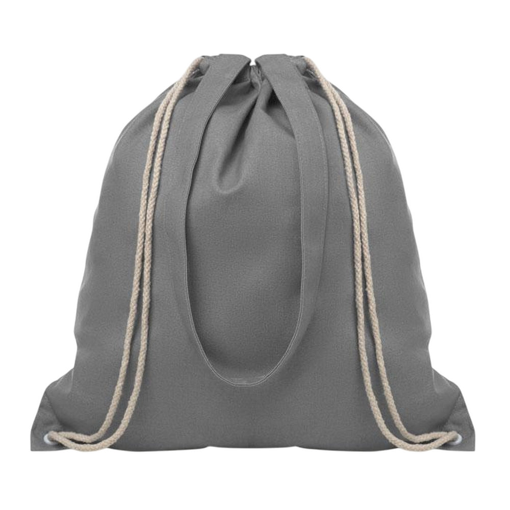Grey - Front - MidOcean Moira Canvas Drawstring Bag