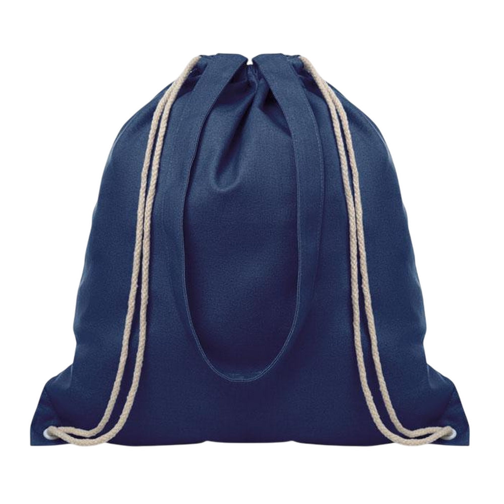 Blue - Front - MidOcean Moira Canvas Drawstring Bag