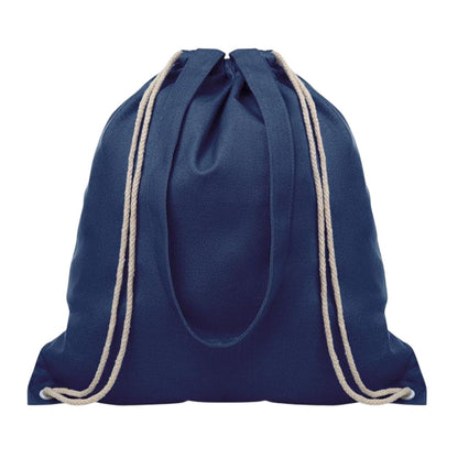 Blue - Front - MidOcean Moira Canvas Drawstring Bag