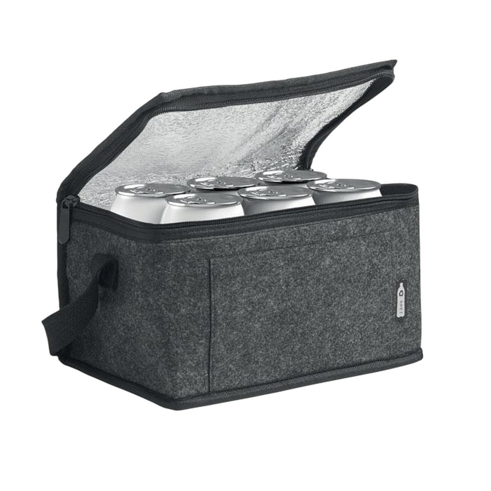 Stone Grey - Lifestyle - MidOcean Fooler RPET Felt Cooler Bag
