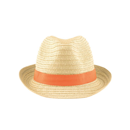 Orange - Back - MidOcean Boogie Paperstraw Hat