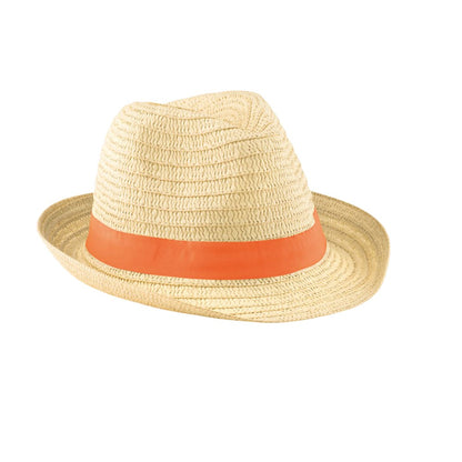 Orange - Front - MidOcean Boogie Paperstraw Hat
