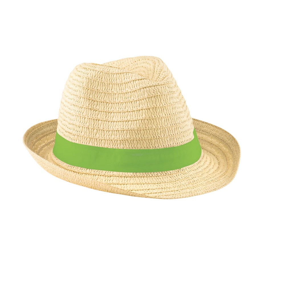 Lime - Front - MidOcean Boogie Paperstraw Hat