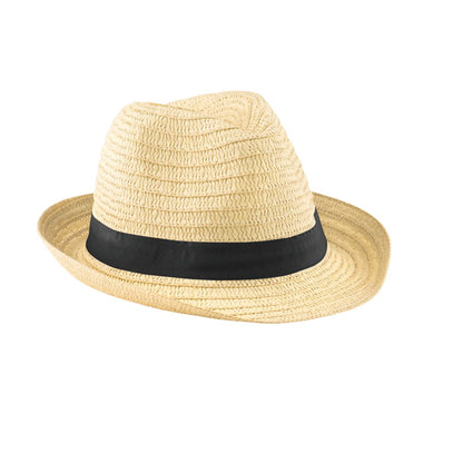 Black - Front - MidOcean Boogie Paperstraw Hat