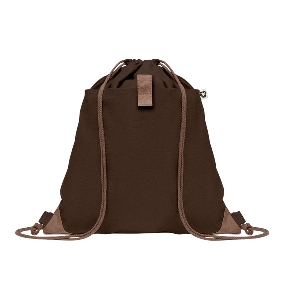 Chocolate - Side - MidOcean Panda Recycled Cotton Drawstring Bag