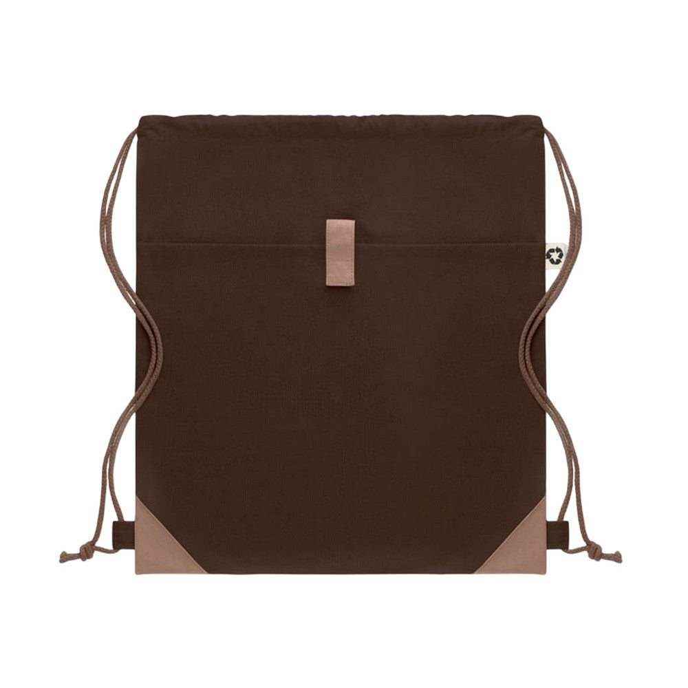 Chocolate - Front - MidOcean Panda Recycled Cotton Drawstring Bag