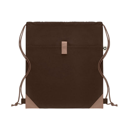 Chocolate - Front - MidOcean Panda Recycled Cotton Drawstring Bag