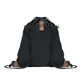 Black - Side - MidOcean Panda Recycled Cotton Drawstring Bag