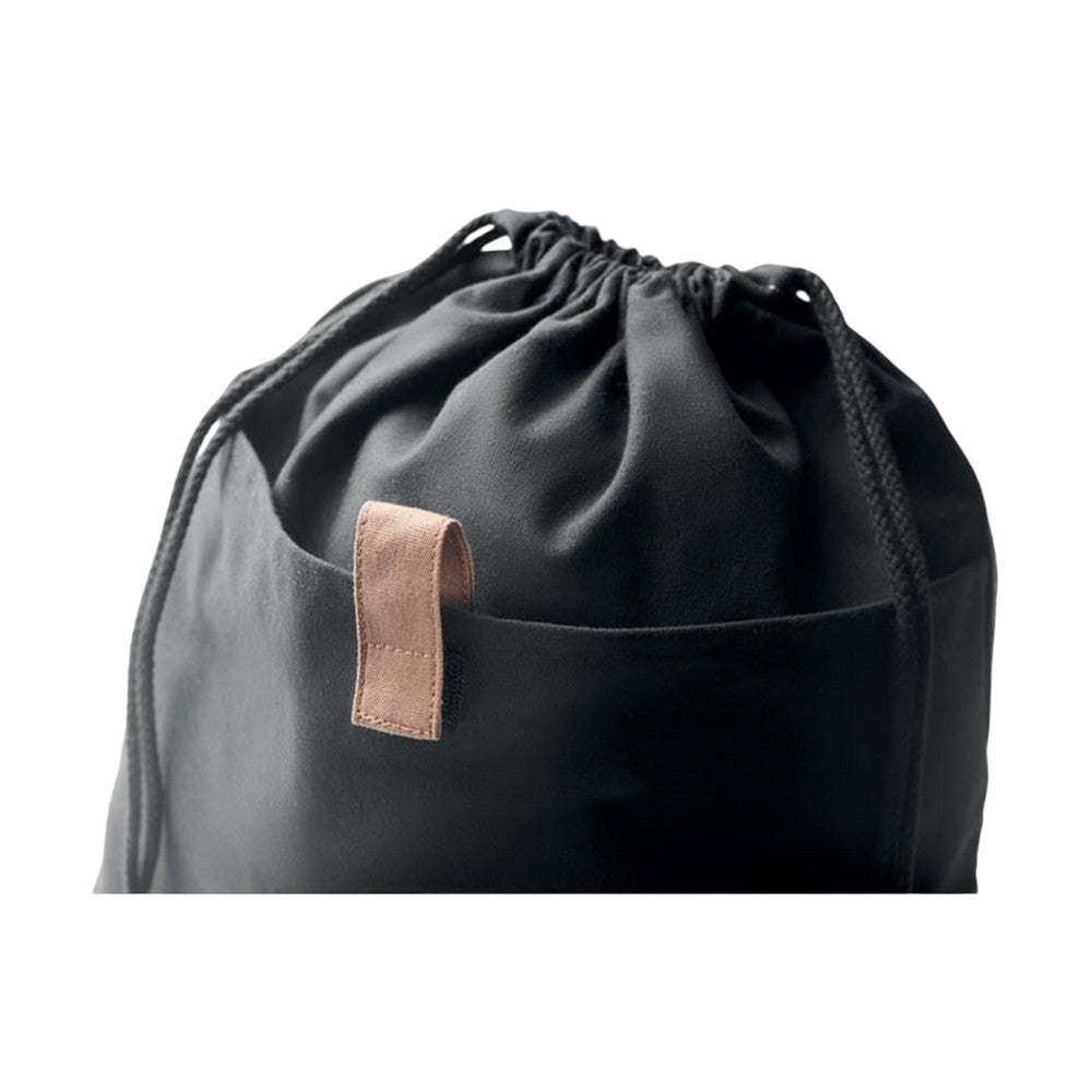 Black - Lifestyle - MidOcean Panda Recycled Cotton Drawstring Bag