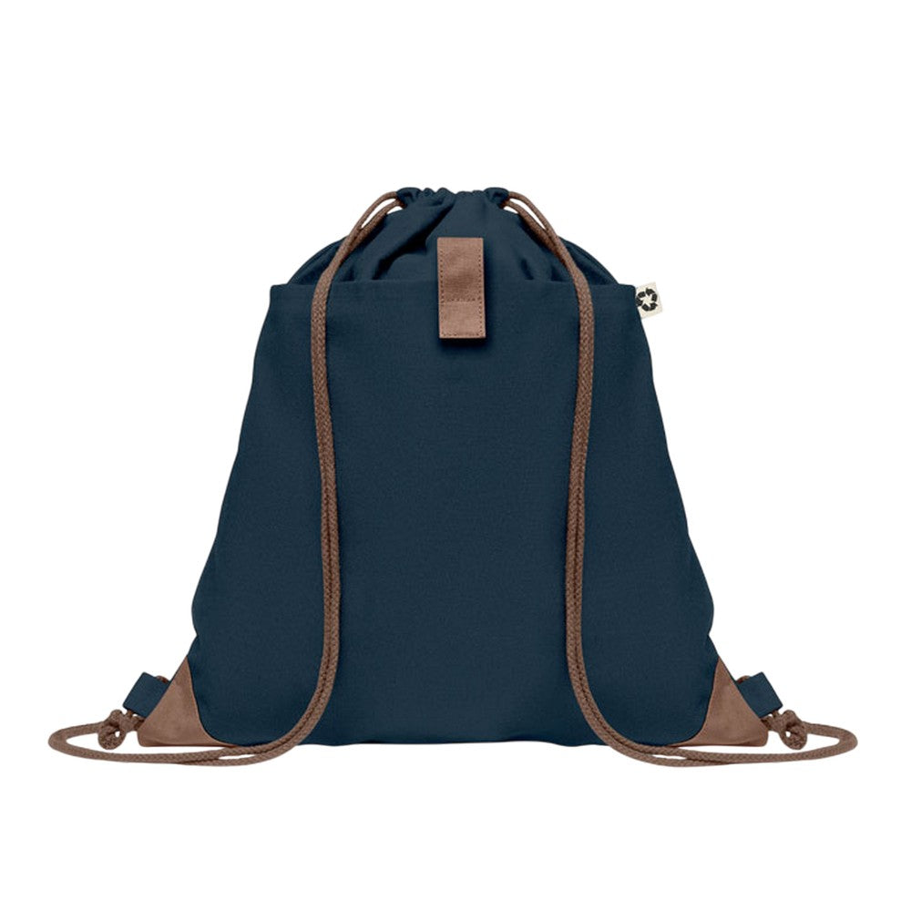 French Navy - Front - MidOcean Panda Recycled Cotton Drawstring Bag