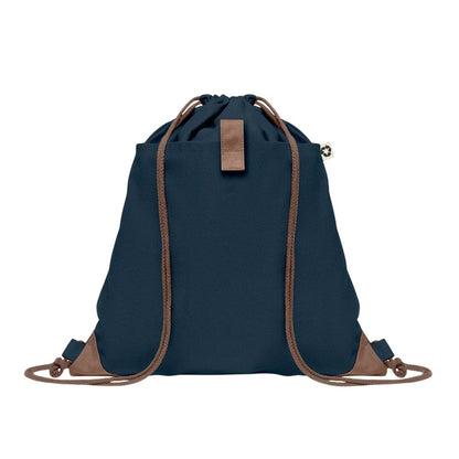 French Navy - Front - MidOcean Panda Recycled Cotton Drawstring Bag
