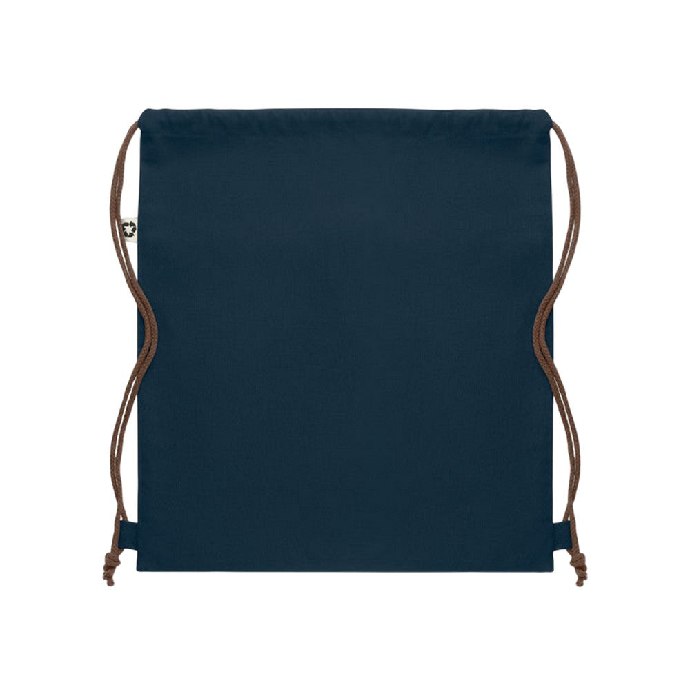 French Navy - Back - MidOcean Panda Recycled Cotton Drawstring Bag