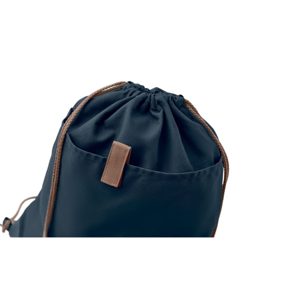 French Navy - Side - MidOcean Panda Recycled Cotton Drawstring Bag