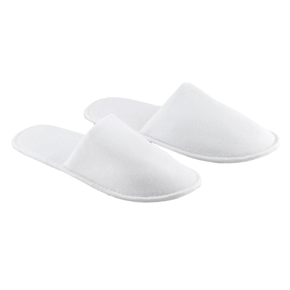 White - Side - MidOcean Unisex Adult Flip Flap Hotel Mule Slippers