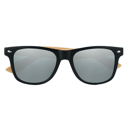 Shiny Silver - Front - MidOcean California Touch Bamboo Sunglasses