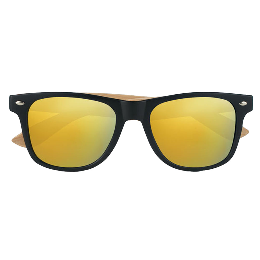 Yellow - Front - MidOcean California Touch Bamboo Sunglasses