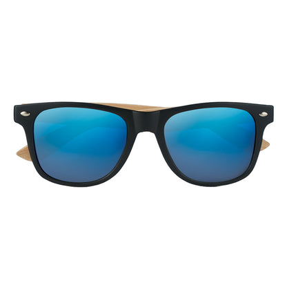 Blue - Front - MidOcean California Touch Bamboo Sunglasses