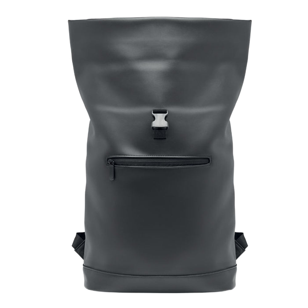 Black - Side - MidOcean Bai Roll Roll Top PU Laptop Backpack