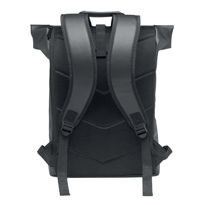 Black - Lifestyle - MidOcean Bai Roll Roll Top PU Laptop Backpack