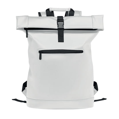 White - Front - MidOcean Bai Roll Roll Top PU Laptop Backpack