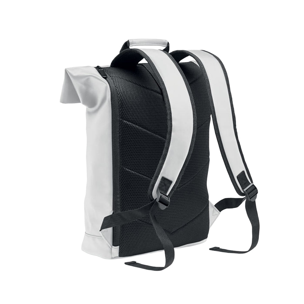 White - Back - MidOcean Bai Roll Roll Top PU Laptop Backpack