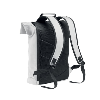 White - Back - MidOcean Bai Roll Roll Top PU Laptop Backpack