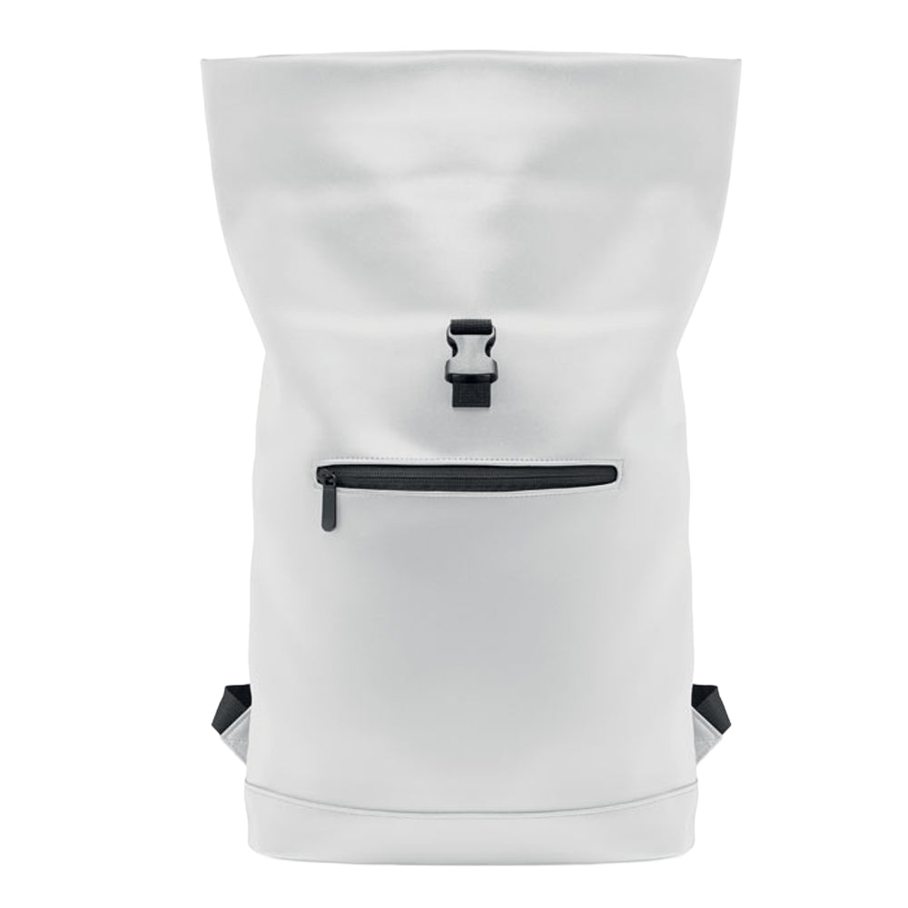 White - Side - MidOcean Bai Roll Roll Top PU Laptop Backpack