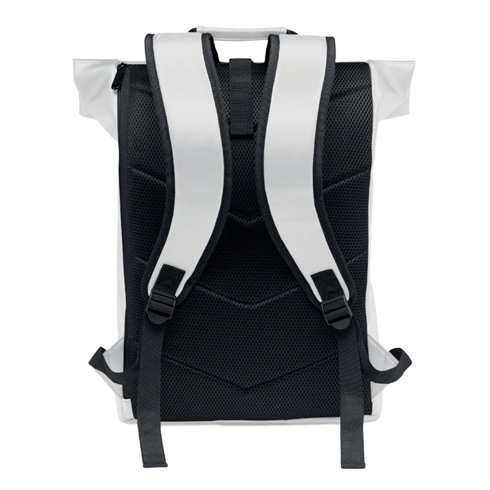 White - Lifestyle - MidOcean Bai Roll Roll Top PU Laptop Backpack