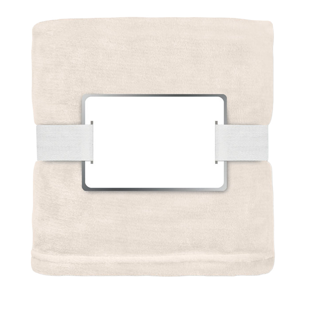 Beige - Back - MidOcean Logan RPET Fleece Blanket