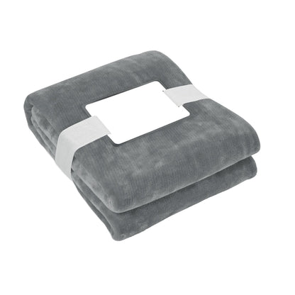 Stone Grey - Front - MidOcean Logan RPET Fleece Blanket