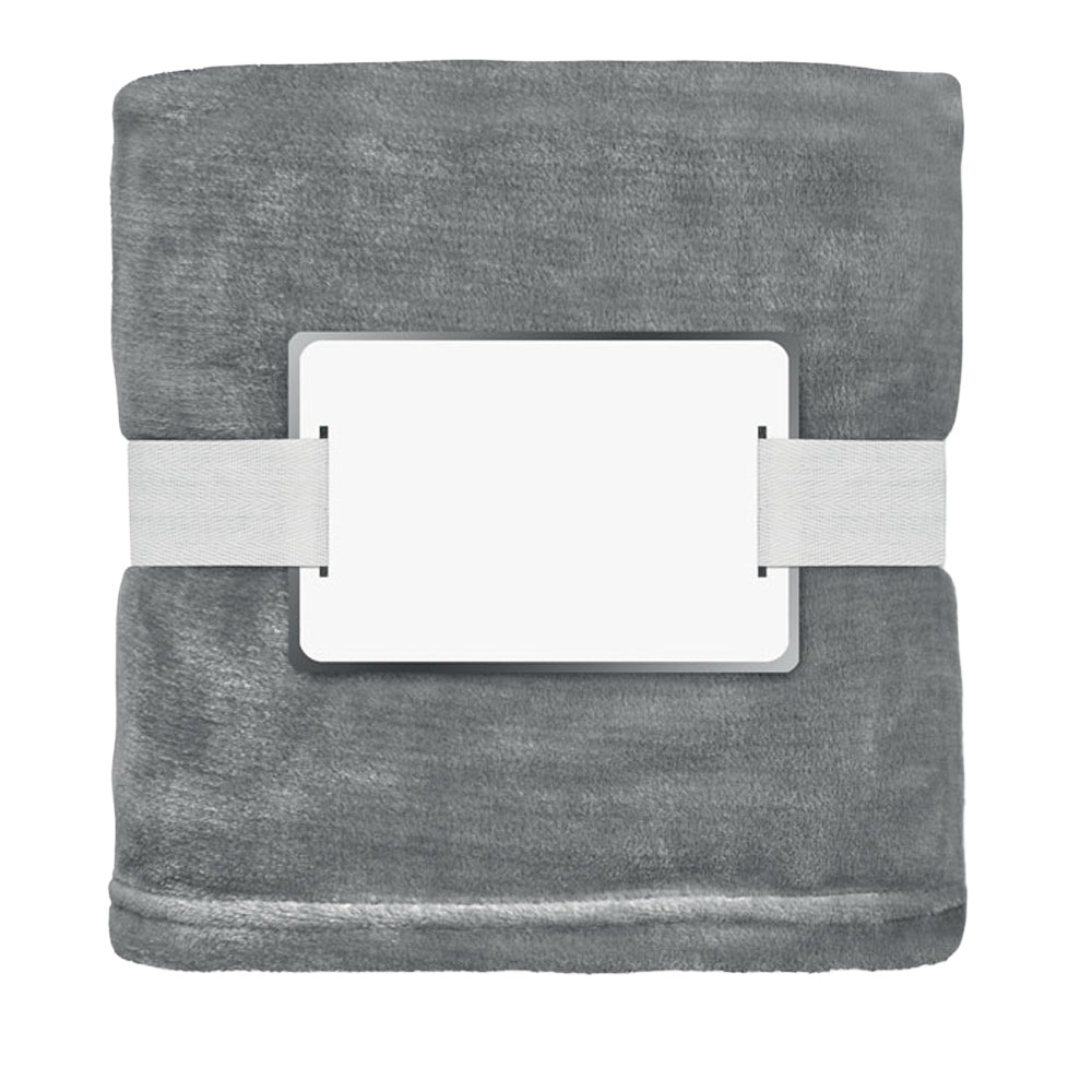 Stone Grey - Back - MidOcean Logan RPET Fleece Blanket