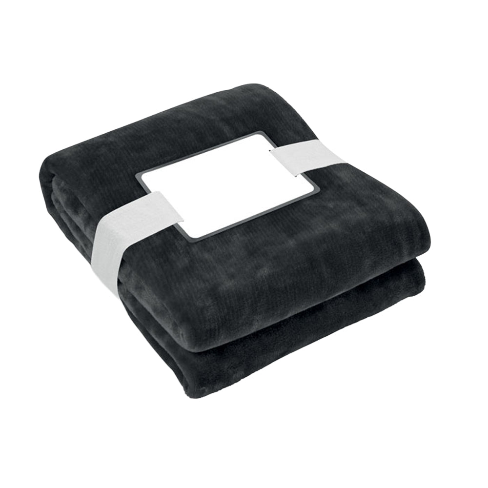 Black - Front - MidOcean Logan RPET Fleece Blanket
