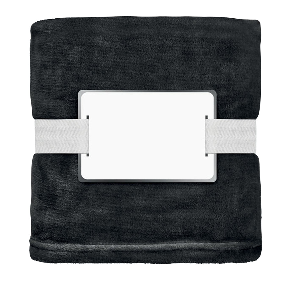 Black - Side - MidOcean Logan RPET Fleece Blanket