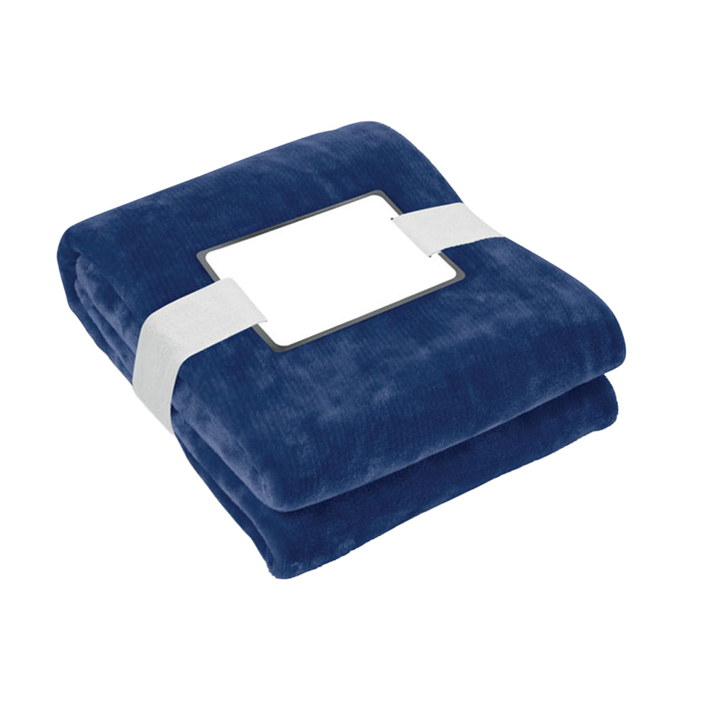 Blue - Front - MidOcean Logan RPET Fleece Blanket