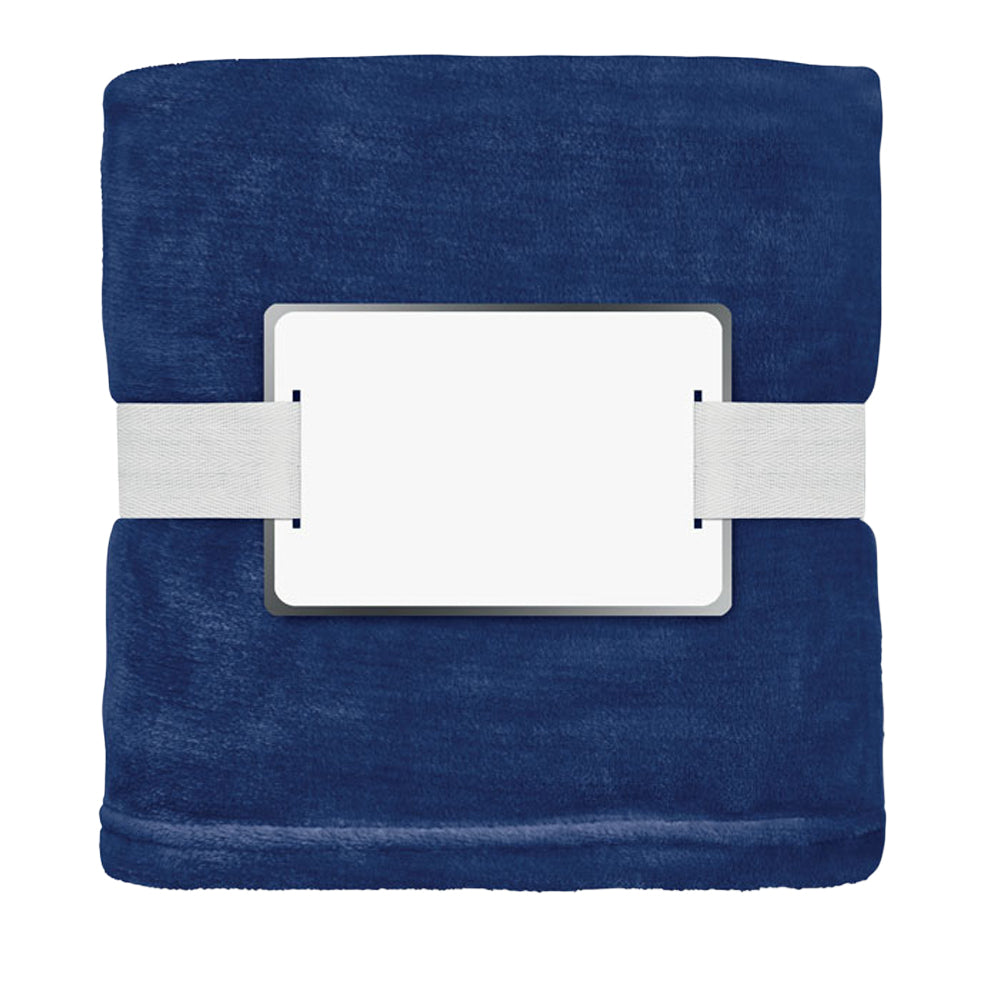 Blue - Back - MidOcean Logan RPET Fleece Blanket