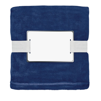 Blue - Back - MidOcean Logan RPET Fleece Blanket