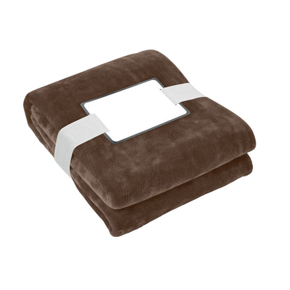 Chocolate - Front - MidOcean Logan RPET Fleece Blanket
