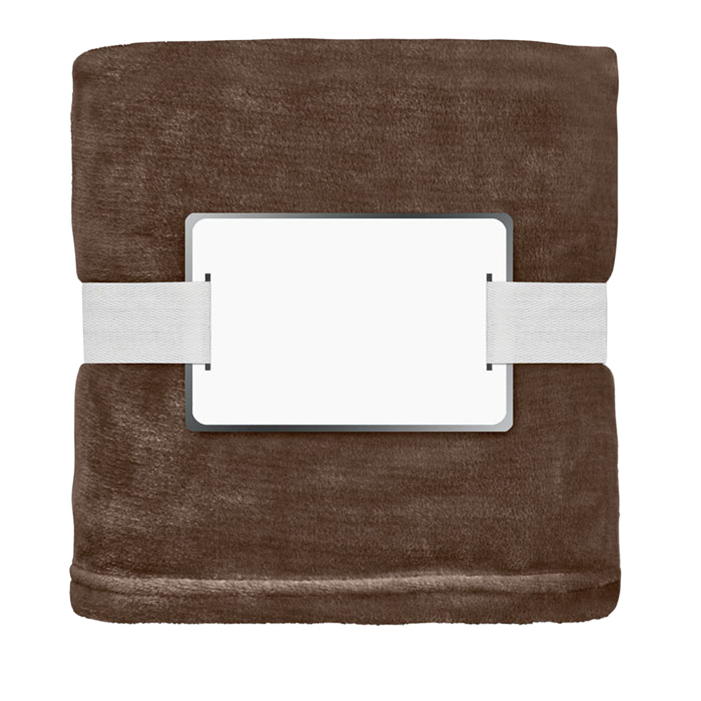 Chocolate - Side - MidOcean Logan RPET Fleece Blanket